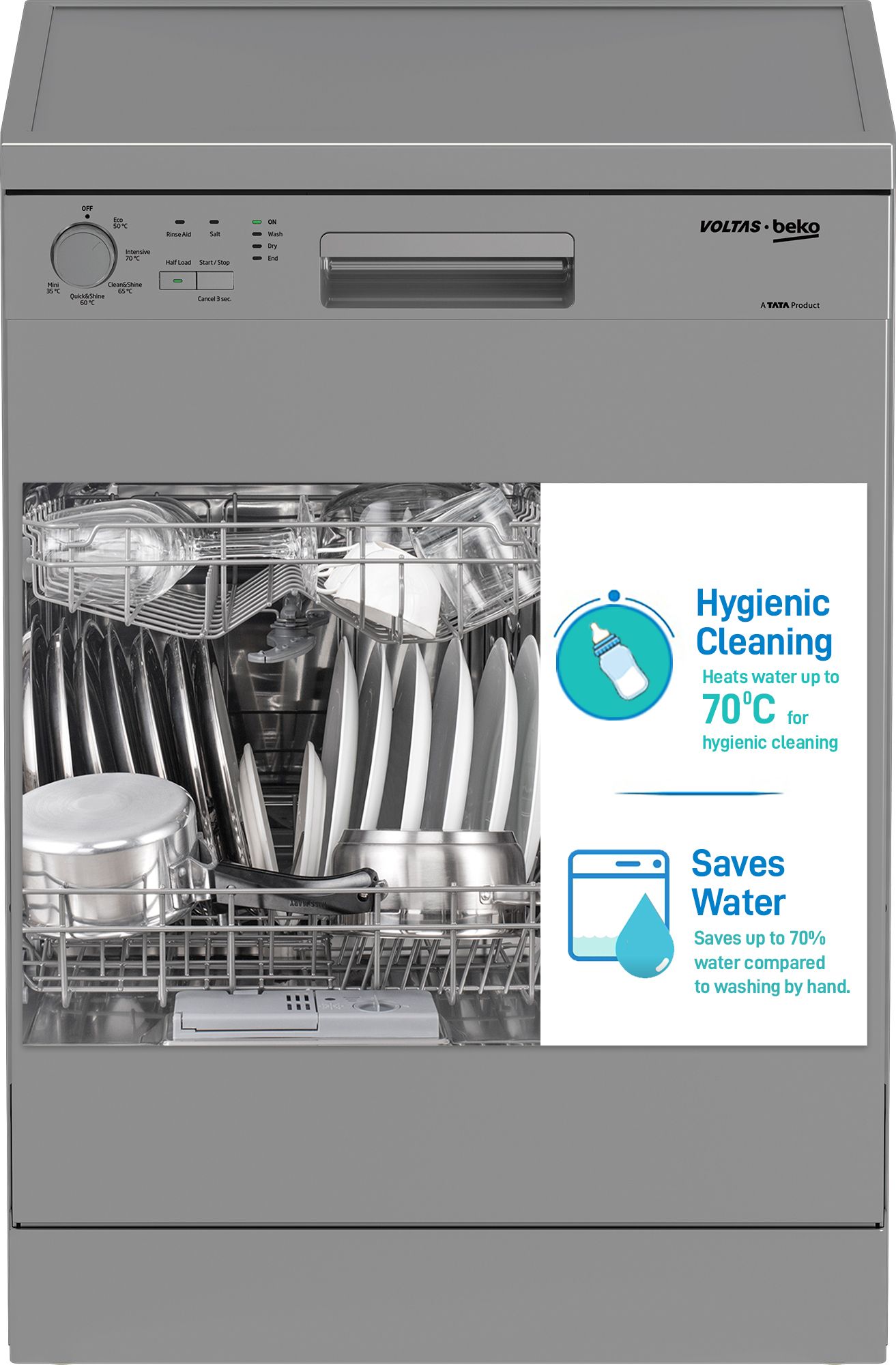 DF14S3 Free Standing 14 Place Settings Dishwasher-image-8