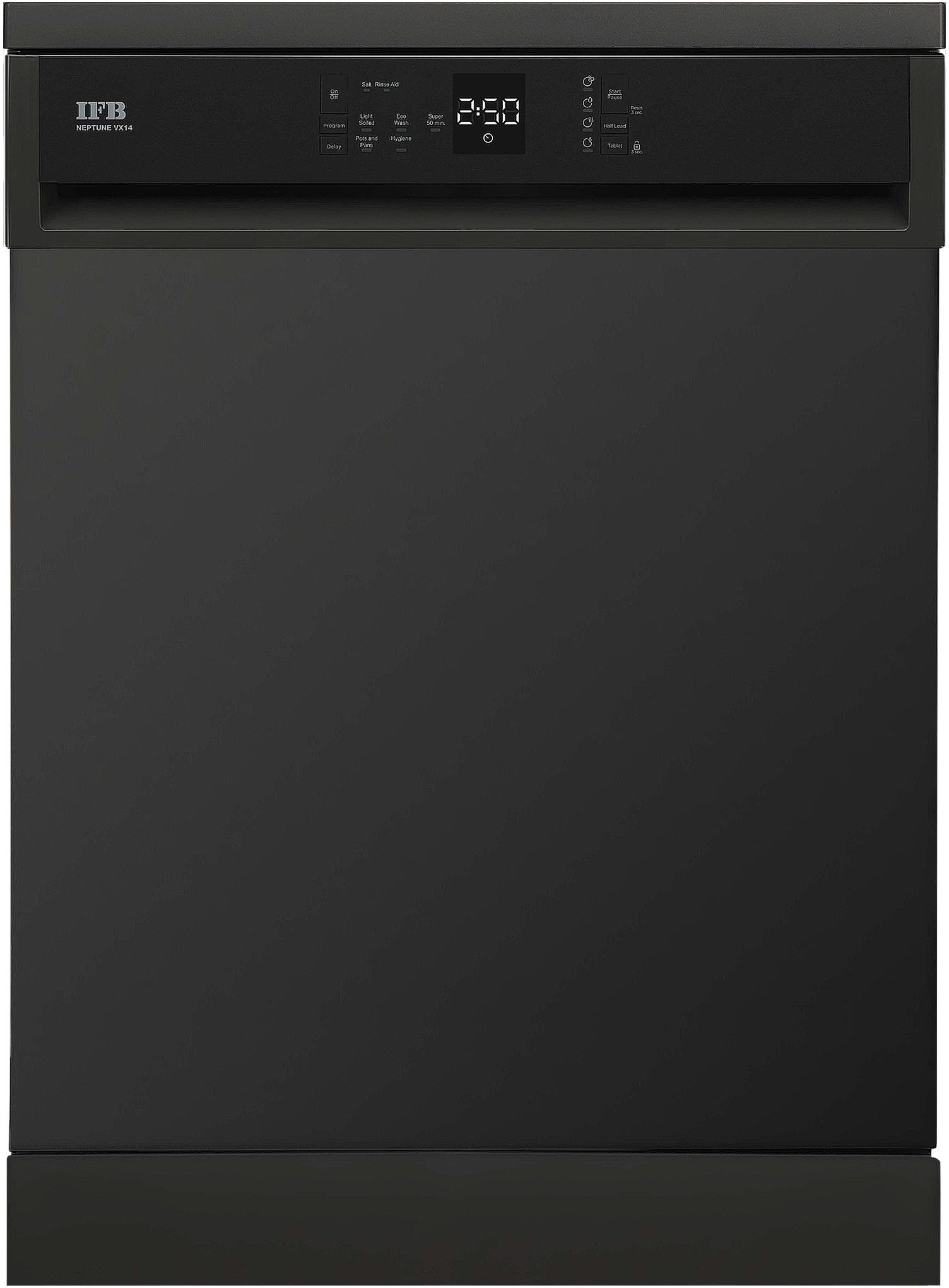 Neptune VX14 Free Standing 14 Place Settings with ION Technology, 70 Degree Hot Water Wash, Hygienic Steam Drying, Dark Silver Dishwasher