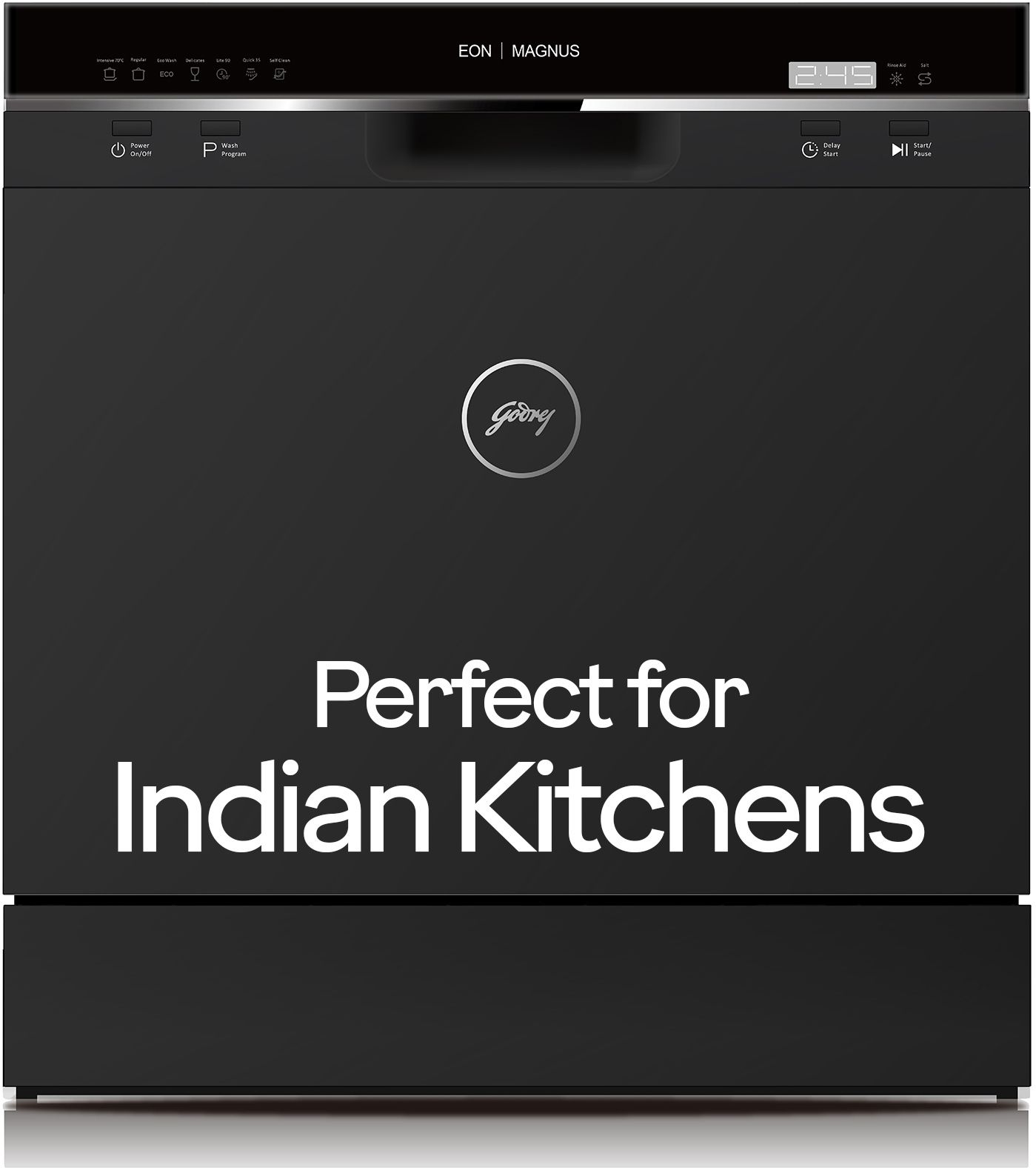 DWT EON MGNS 8C NF SKBK Free Standing 8 Place Settings Compact With Inbuilt Heater Dishwasher