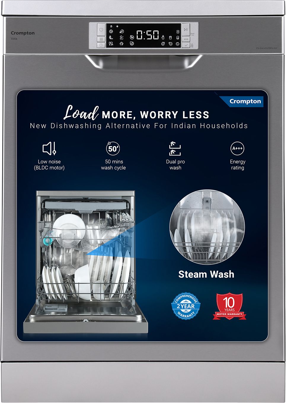 FS-DWVOV13PS-INX Free Standing 13 Place Settings Dishwasher