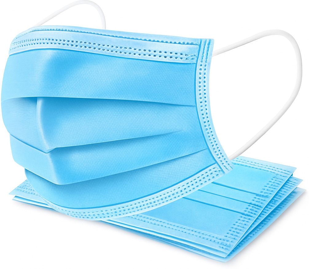 Nonwoven Disposable 3Ply Surgical Face Mask (Blue, Without Valve, Pack of 100) Diving Mask