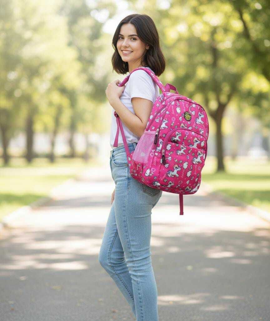veyra Cute Fantasy Print Pink Backpack for Girls Diving Tank Backpack-picture-14