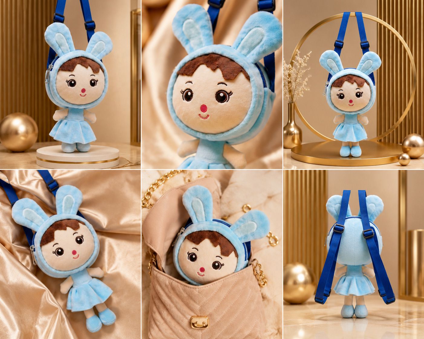 om collection Blue Girls Sling Bag Doll Soft Purse for Kids Girls Picnic Birthday gift Diving Tank Backpack-picture-47