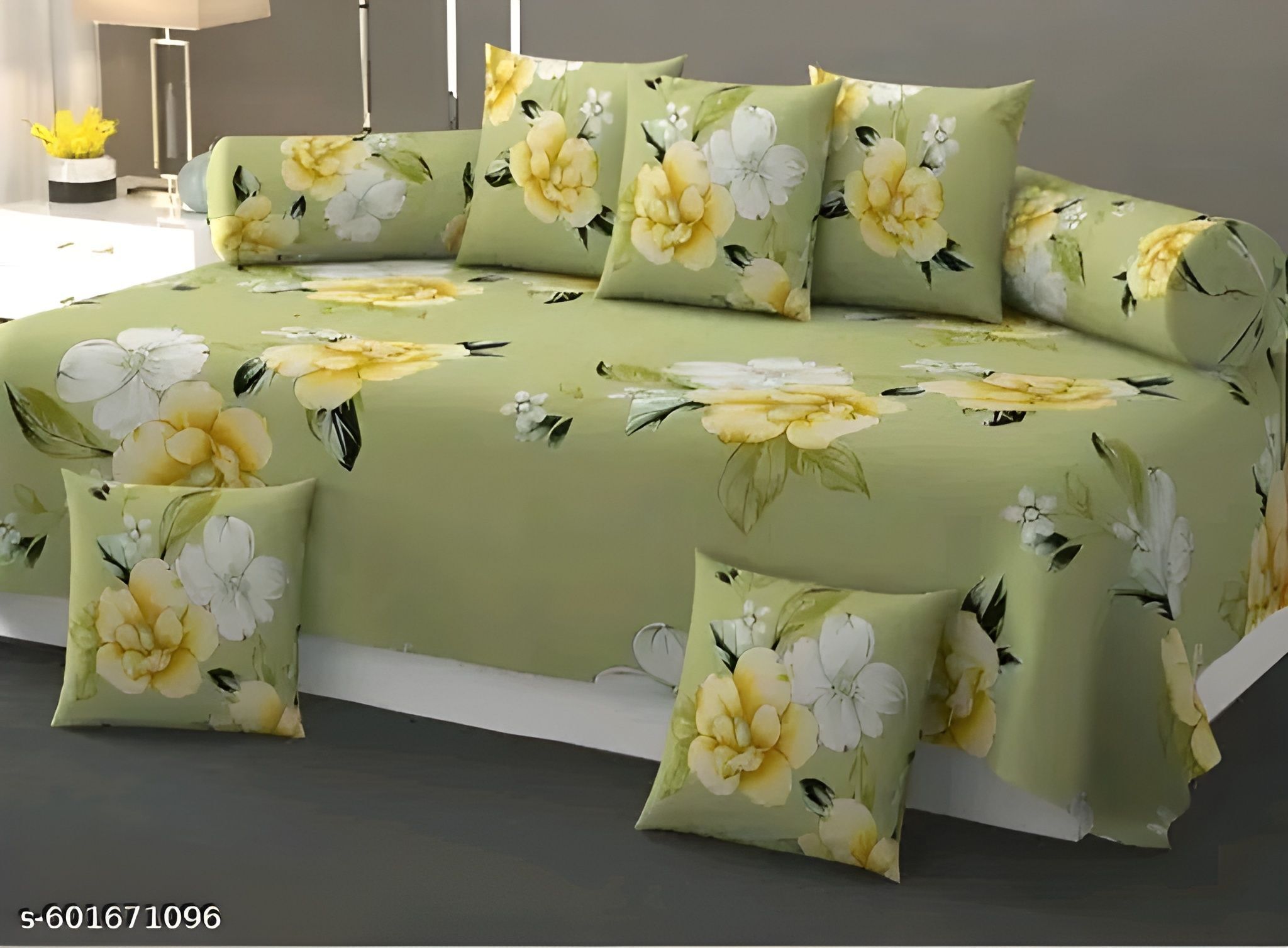 Cotton Floral Diwan Set-image-18