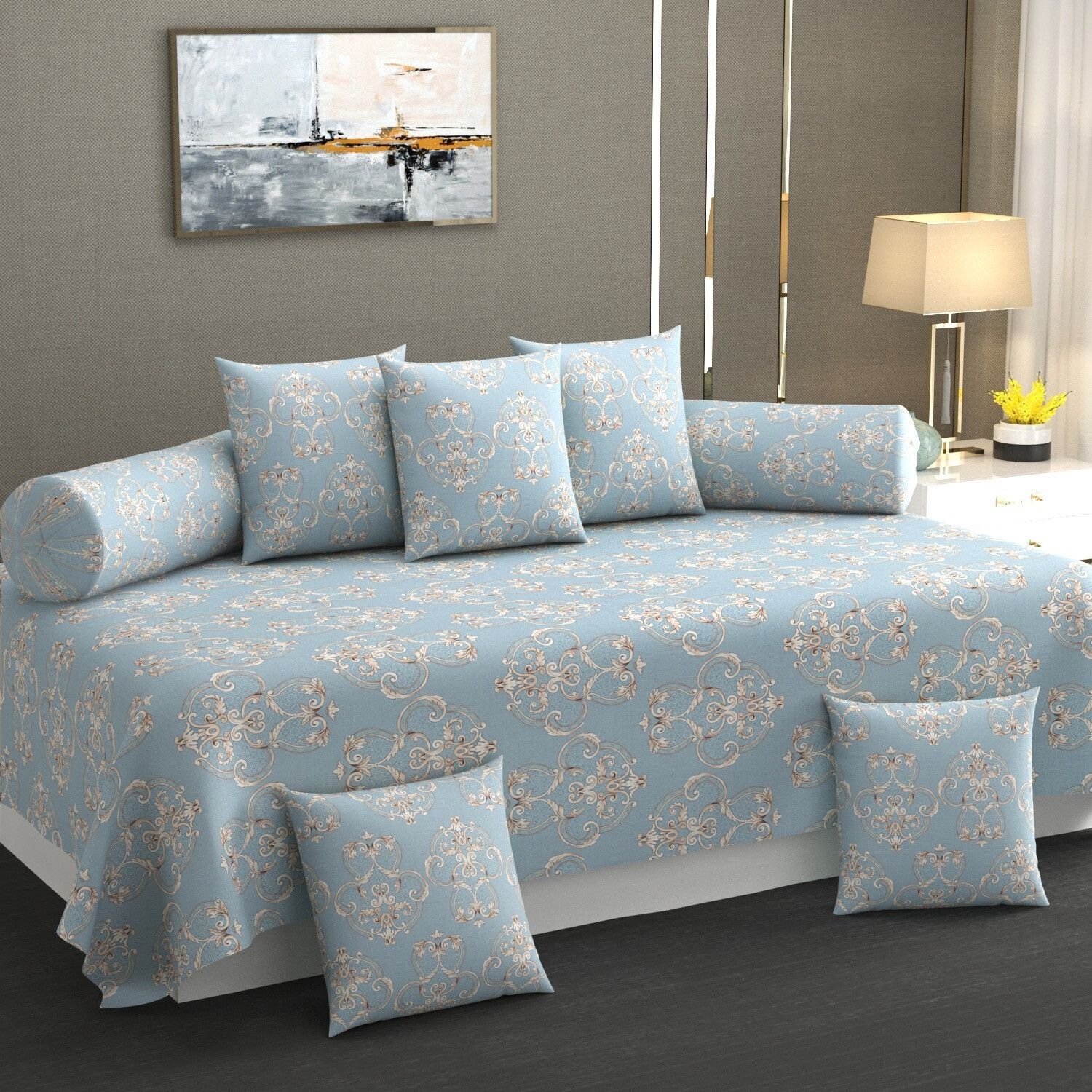 Cotton Floral Diwan Set-image-21