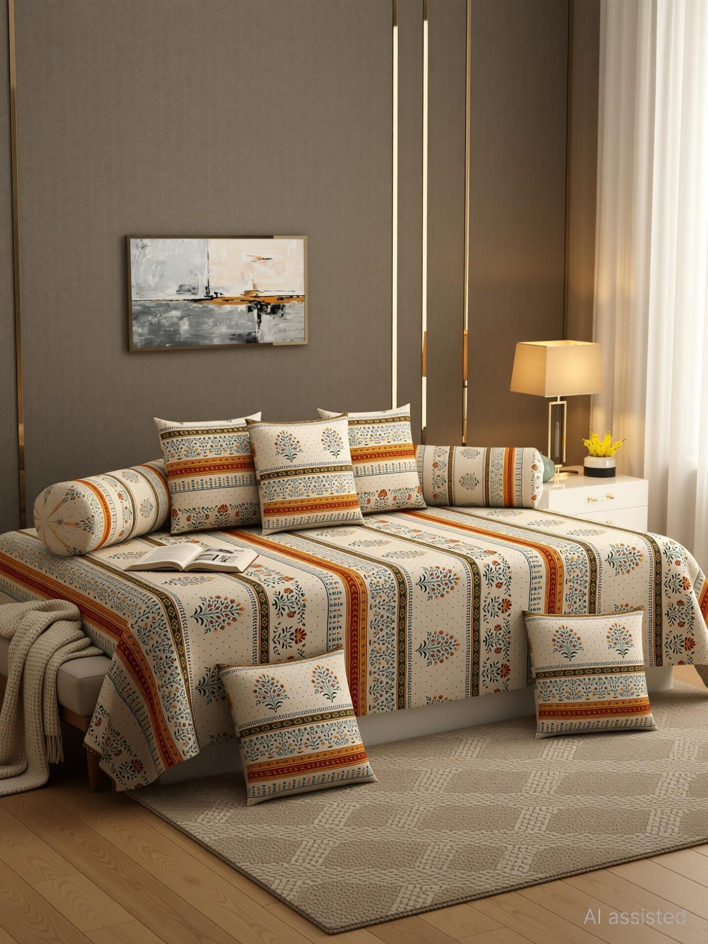 shakya Cotton Abstract Diwan Set-picture-28