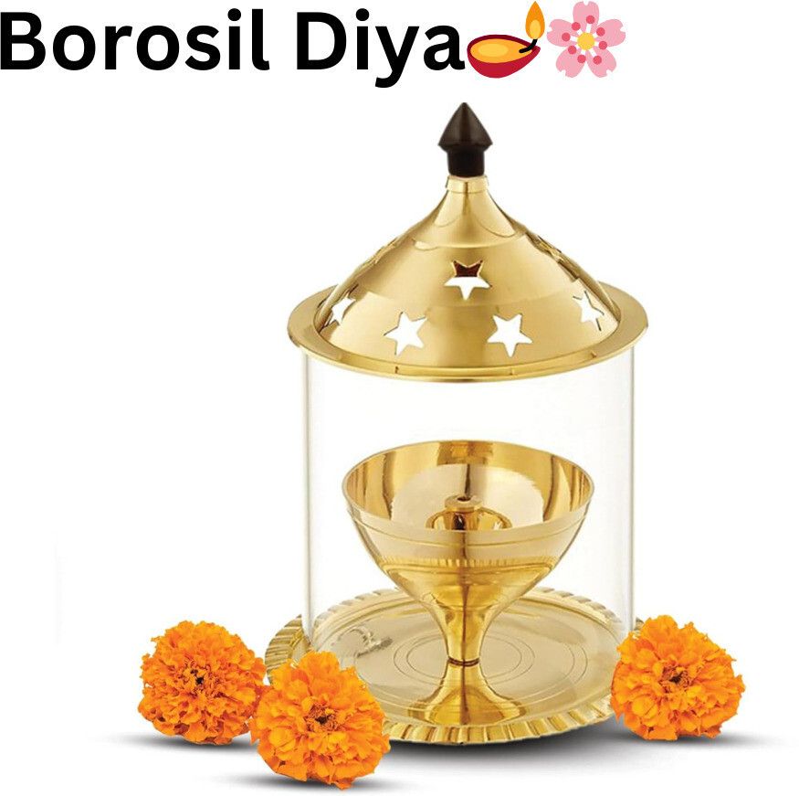 daridra bhanjan Borosil diya, Diwali diya for decoration, Pooja diya Borosilicate Glass Table Diya-picture-17
