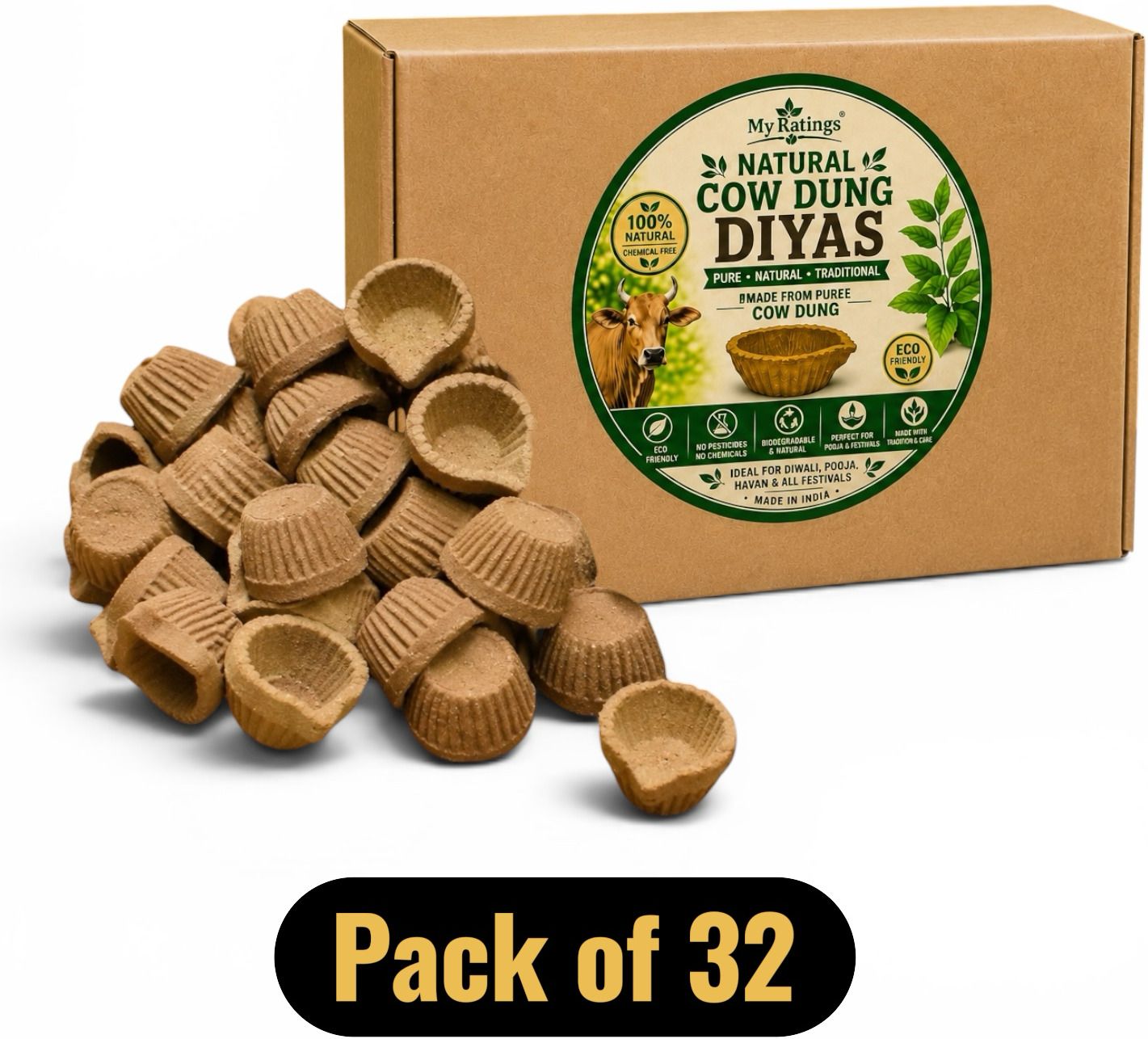 Pottery (Pack of 32) Table Diya Set-image-29