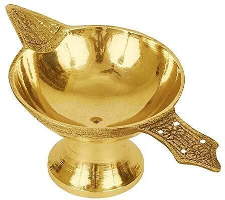 morchadi Brass Single Aarti Diya/Deepak for Home/Office/Shop Brass Table Diya-picture-20