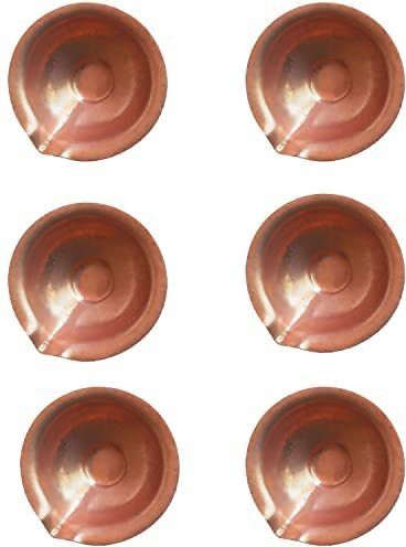 Round Shape Copper Deepak/Diya for Pooja, Copper Diya For Home-Office(Pack of 6) Copper (Pack of 6) Table Diya-image-38