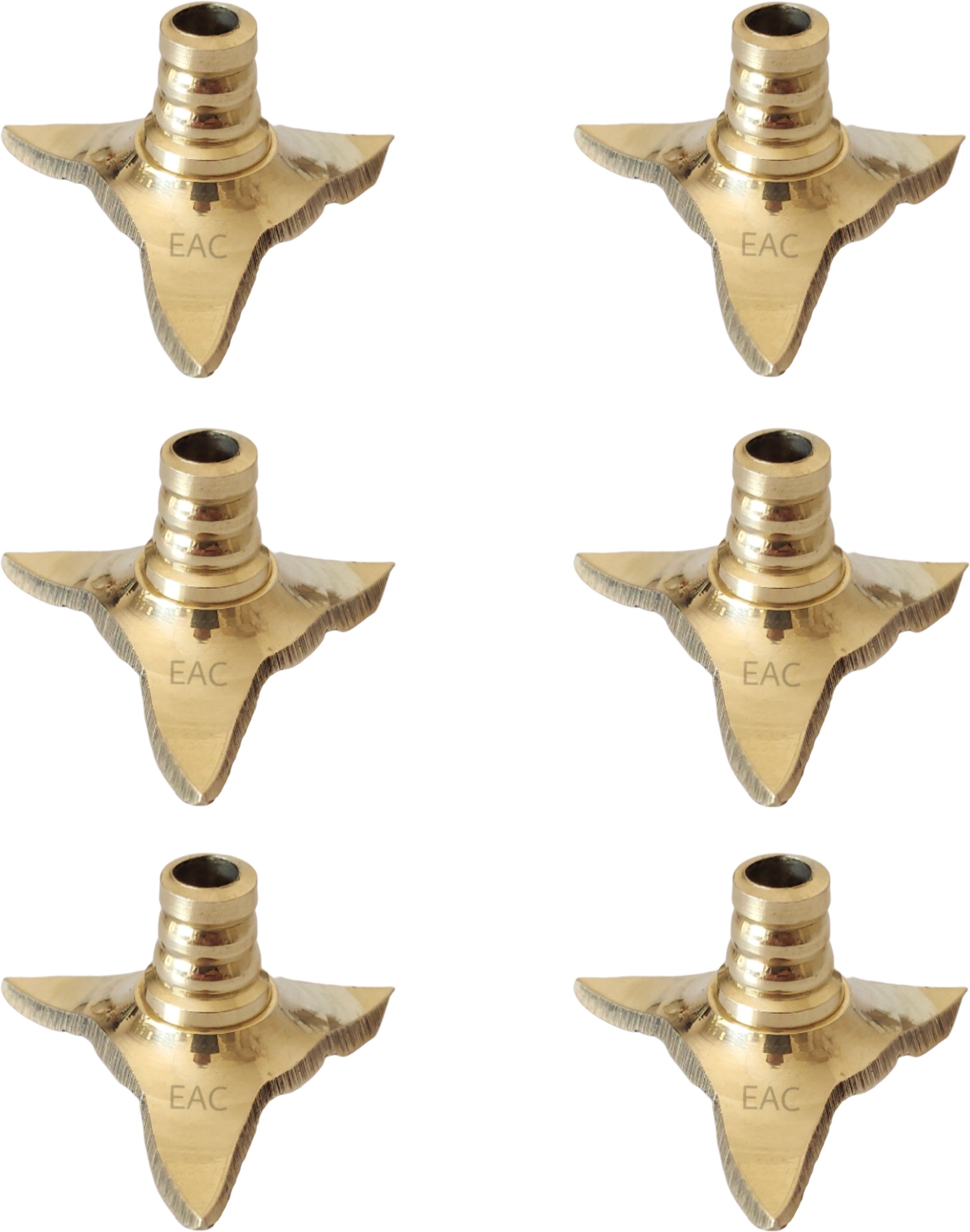 Brass Wick Holder for Pooja Diya, Batti Holder Brass (Pack of 6) Table Diya Set-image-29