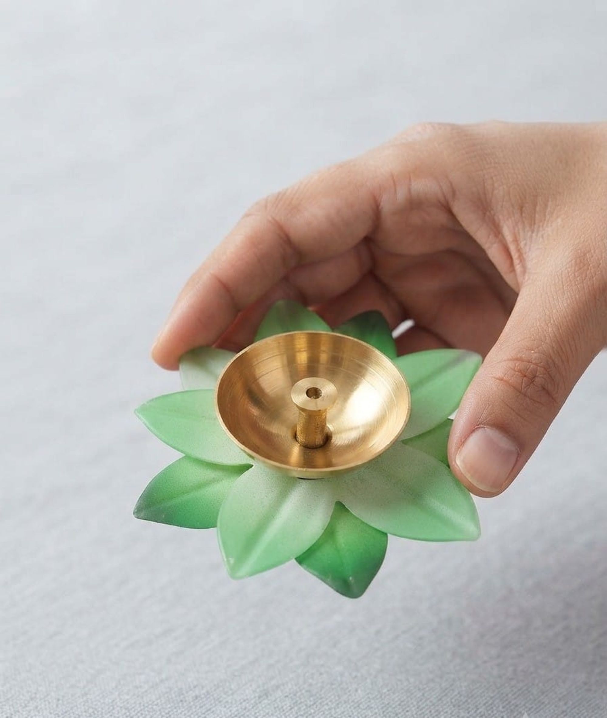 tinku k store Brass Lotus Diya for Diwali Puja (Pack of 1) Brass Table Diya-picture-28