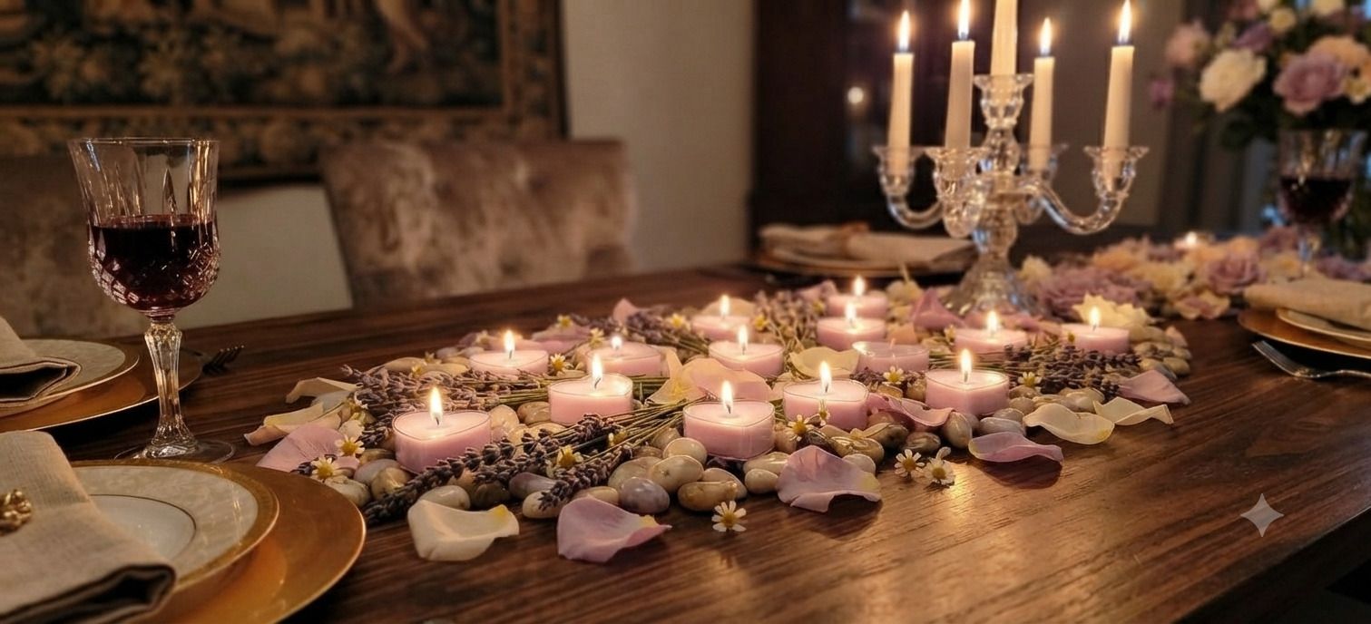 Romantic Lavender Heart-Shaped Tea Light Candles - Pack of 8 Plastic Table Diya Set-image-41