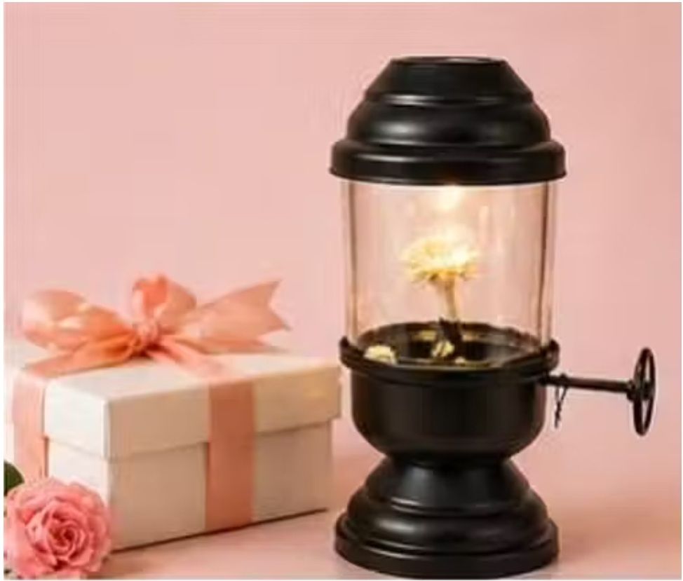 ponte comercio Decorative Pooja Akhand Lantern Black Iron Table Lantern-picture-42