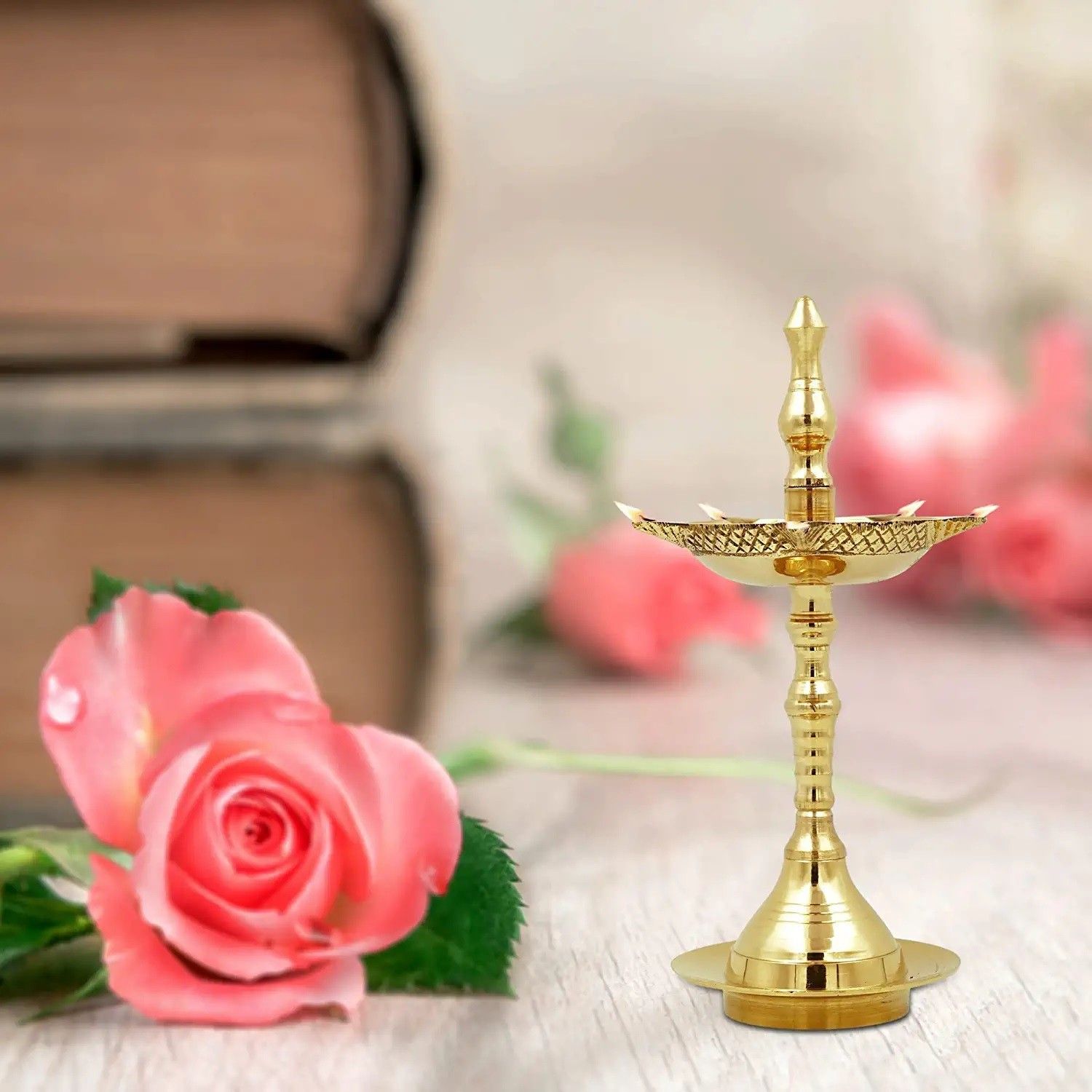 Brass Akhand Diya Brass Kerela Diya Brass Deepak/Dia Akhand Jyot Brass Table Diya-image-19