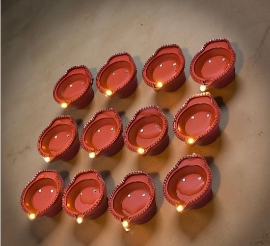 haniza ANUUU Water Diyas for Diwali - Pani Wala Diya, Diya Lights for Decoration Plastic (Pack of 12) Table Diya Set-picture-27