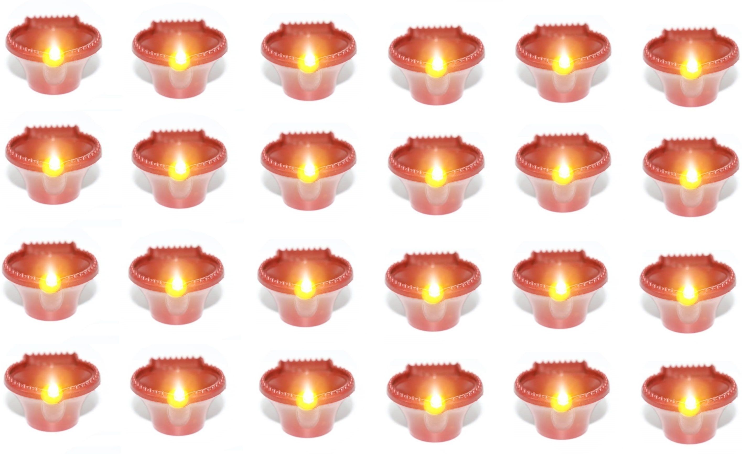Water Sensor Reusable Led Diyas for Home Decor,Festivals Decoration Diwali Light Plastic (Pack of 24) Table Diya Set-image-33