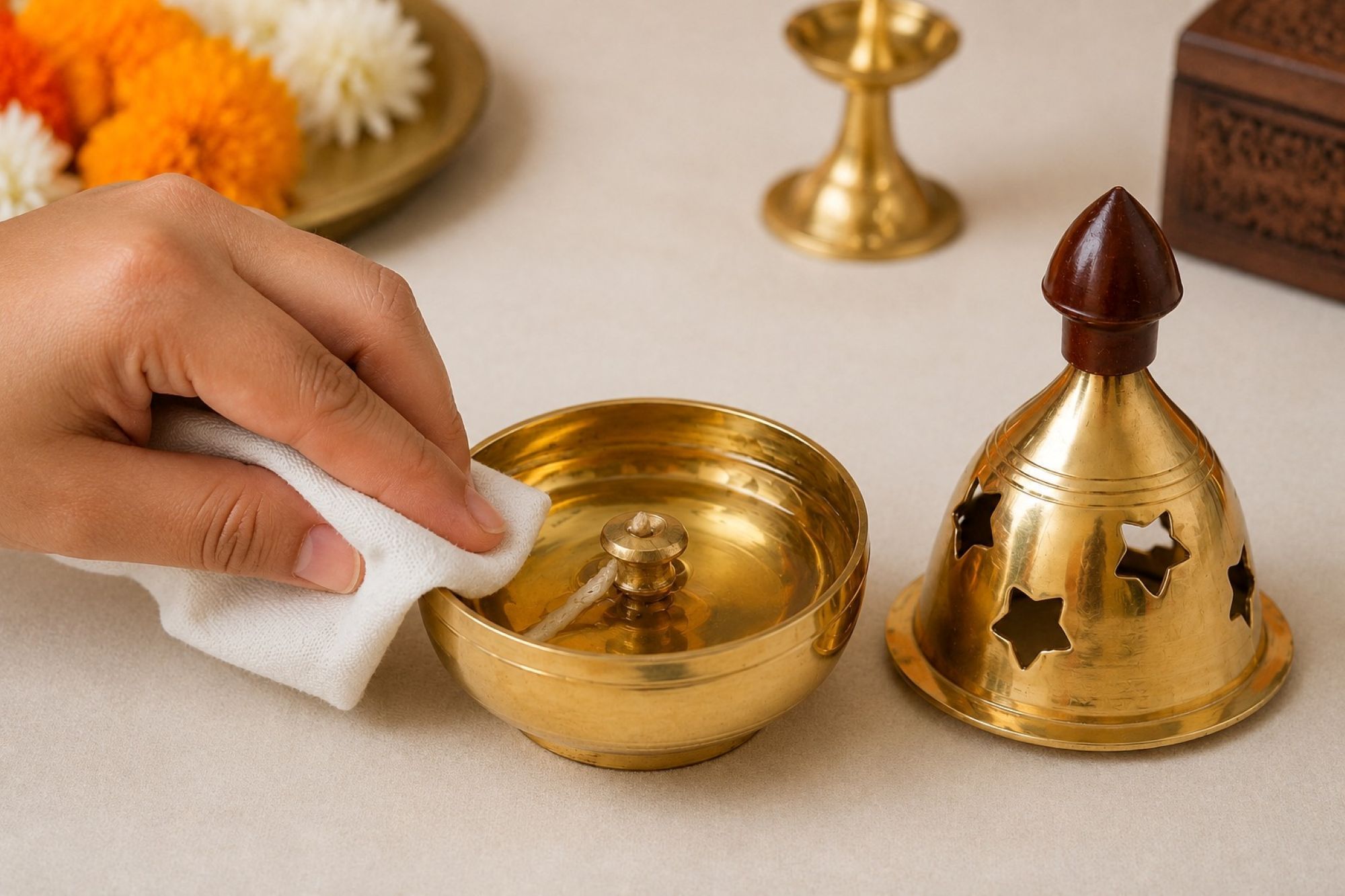 Brass Diya for Pooja, Diwali for Mandir & Home (Pack of 1) Brass Table Diya-image-34