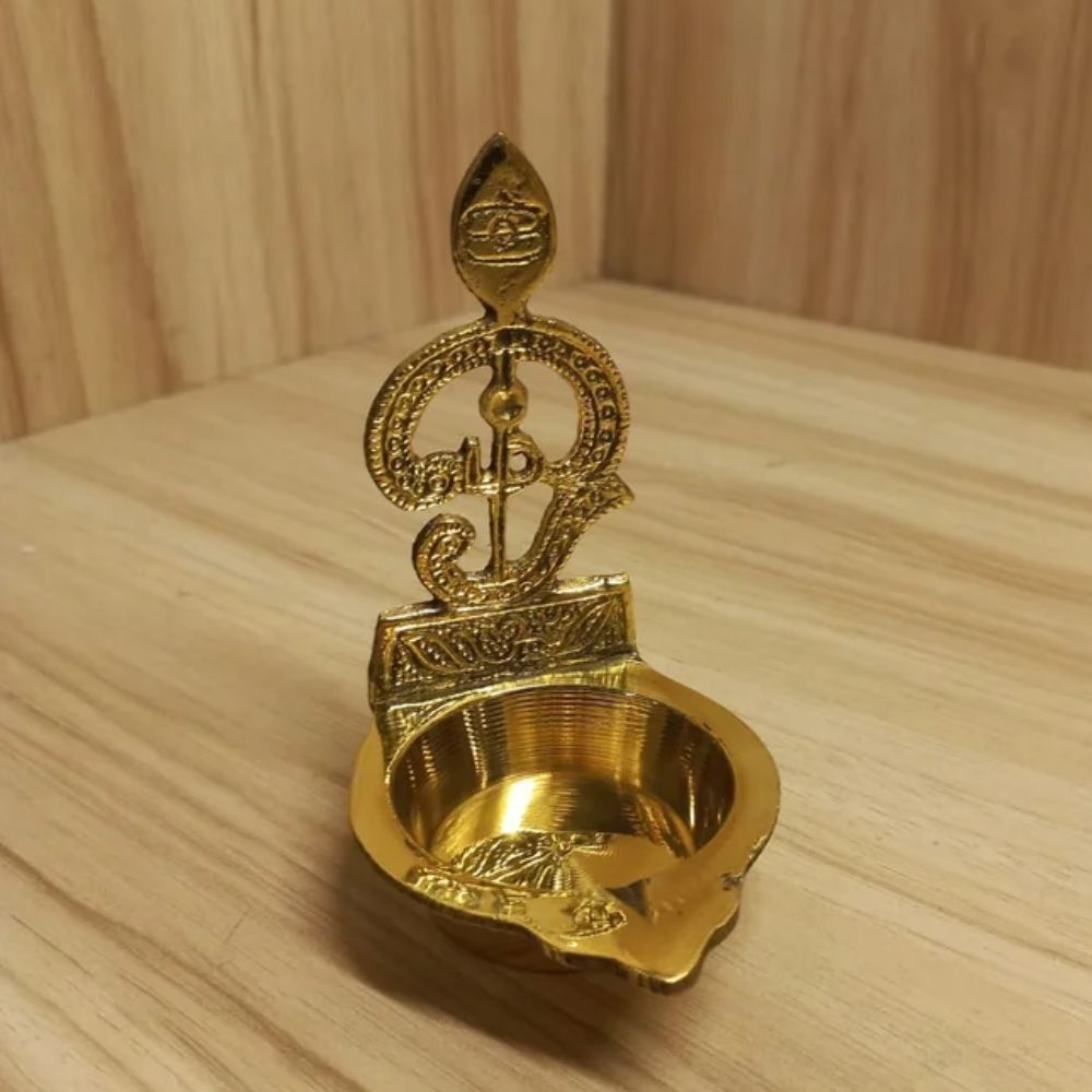 iae Brass Om Vel Diya Murugan Diya Om Vilakku Murugan Deepam for Pooja Brass Diyas Brass Table Diya-picture-16