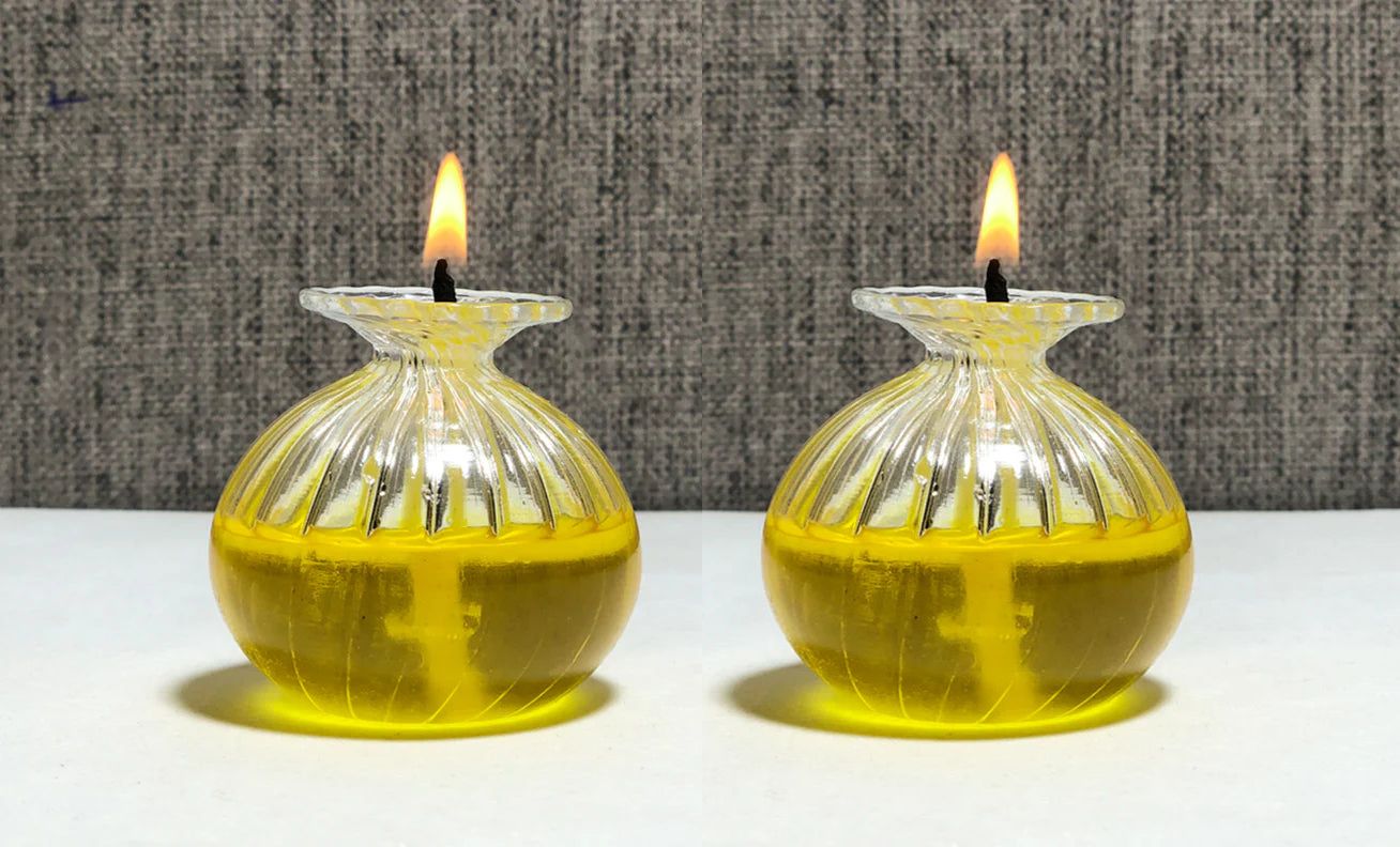 bfaast Trendy DIWALI Modak Shape Transparent Glass Akhand Diya / Deepak For Home&office Glass (Pack of 2) Table Diya-picture-39