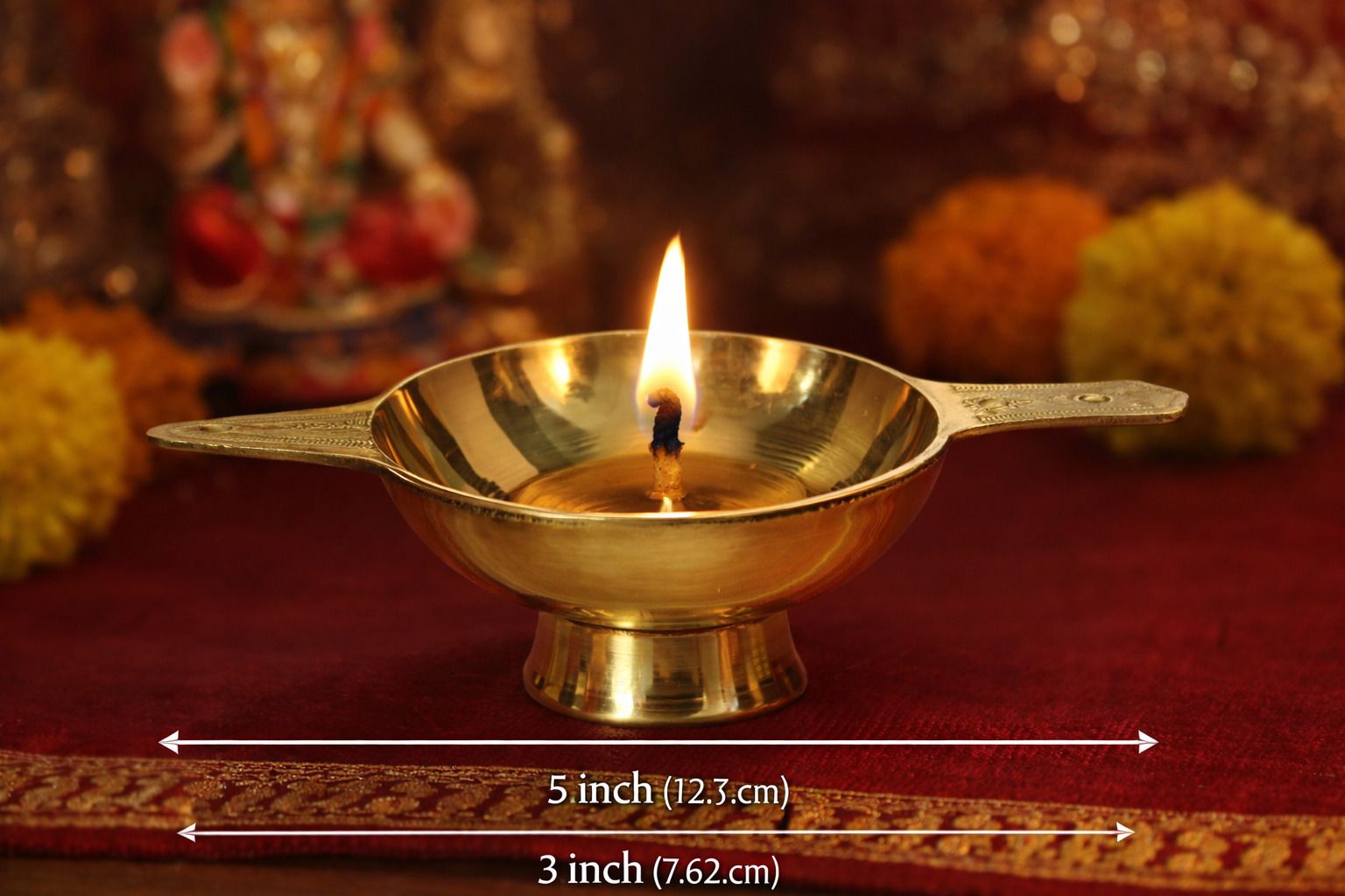 Traditional Brass Pedestal Diya Brass Table Diya-image-43