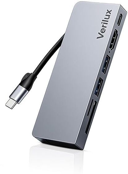 Verilux USB C Multiport Hub with 4K HDMI SD TF Reader and Fast Charging Support USB C Multiport Hub Docking Station Docking Station-image-3