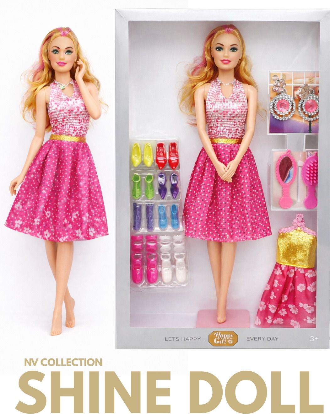 Sparkly Fashion Dolls with Accessories for Kids-image-8