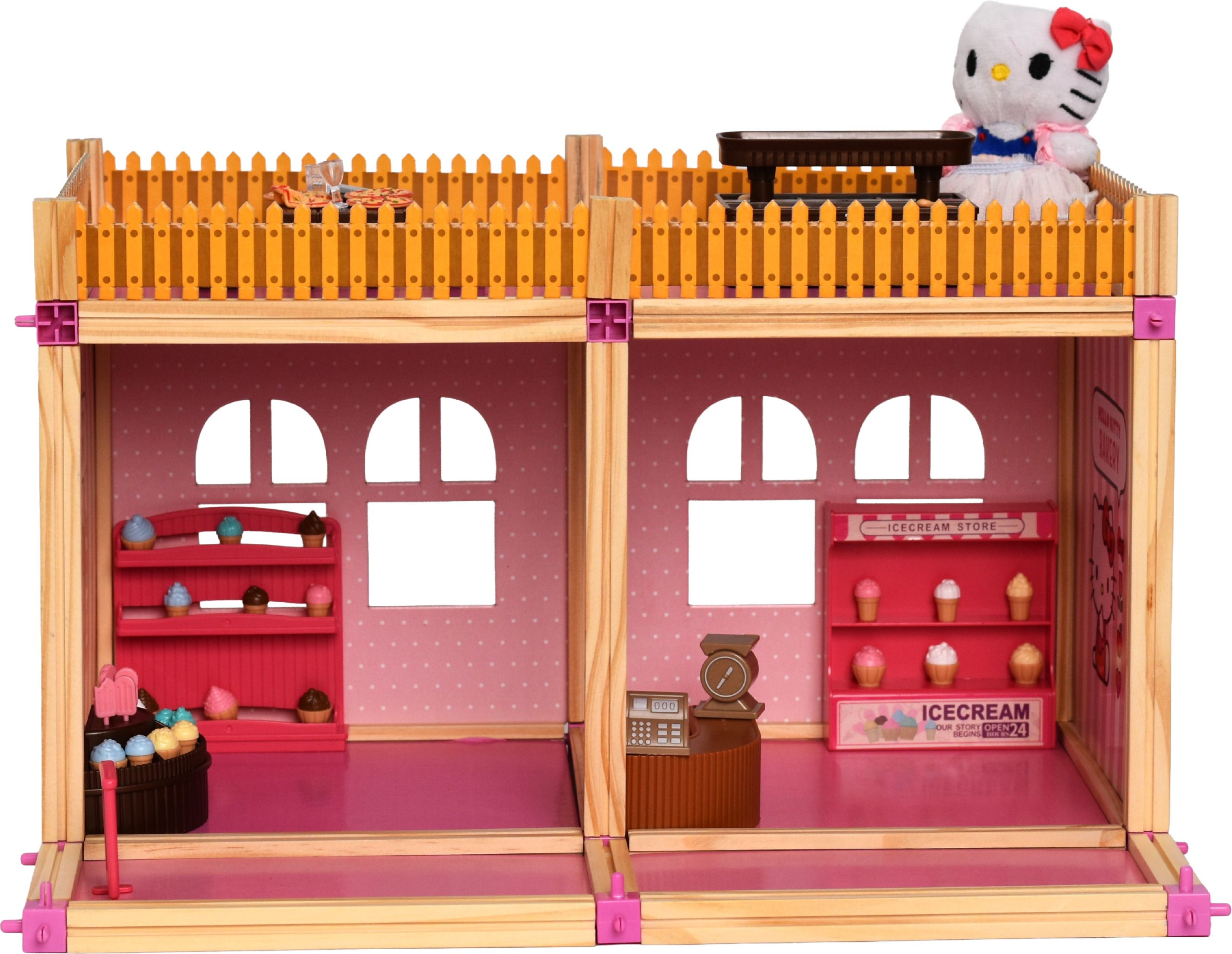 tak tak toys Hello Kitty Bakery Playset, Build & Play Wooden Doll House, Ages 3+-picture-36