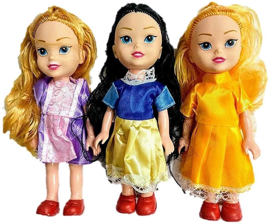 khyali Realistic Three Sister Dolls with Fancy Dress & Movable Body Parts for Kids|114-picture-25