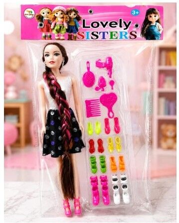 pmw Lovely Sisters Fashion Doll Playset with 15+ Accessories |Long Hair Styling Doll-picture-29