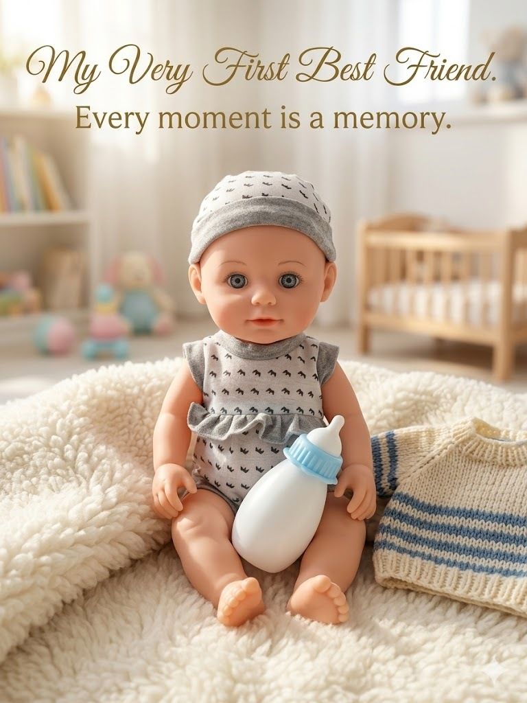 navrangi Realistic Baby Doll Playset with Feeding Bottle-picture-10