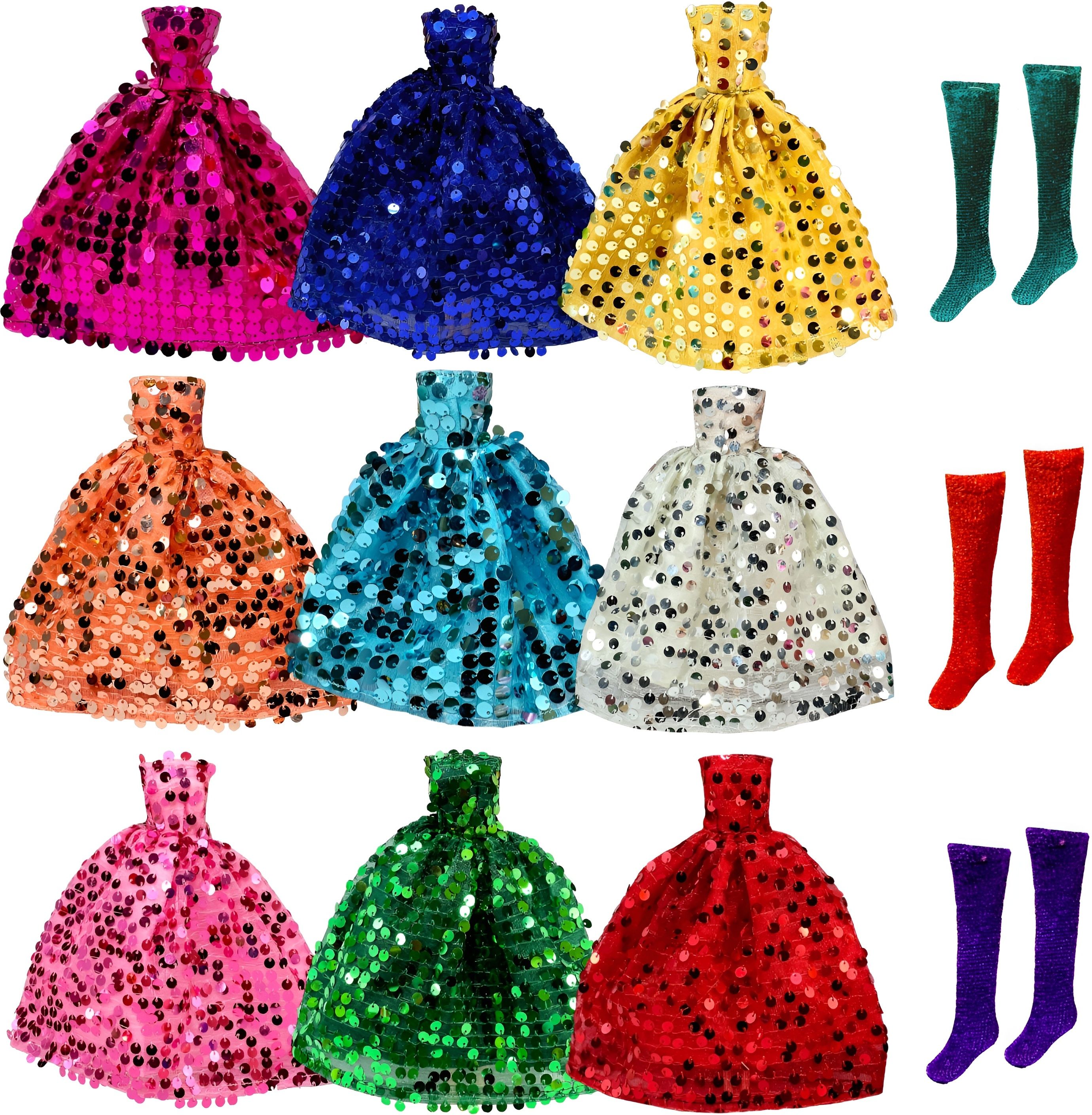 - Handmade Clothes for Dolls, 9 New Star Design Dresses with 3 Pair Socks