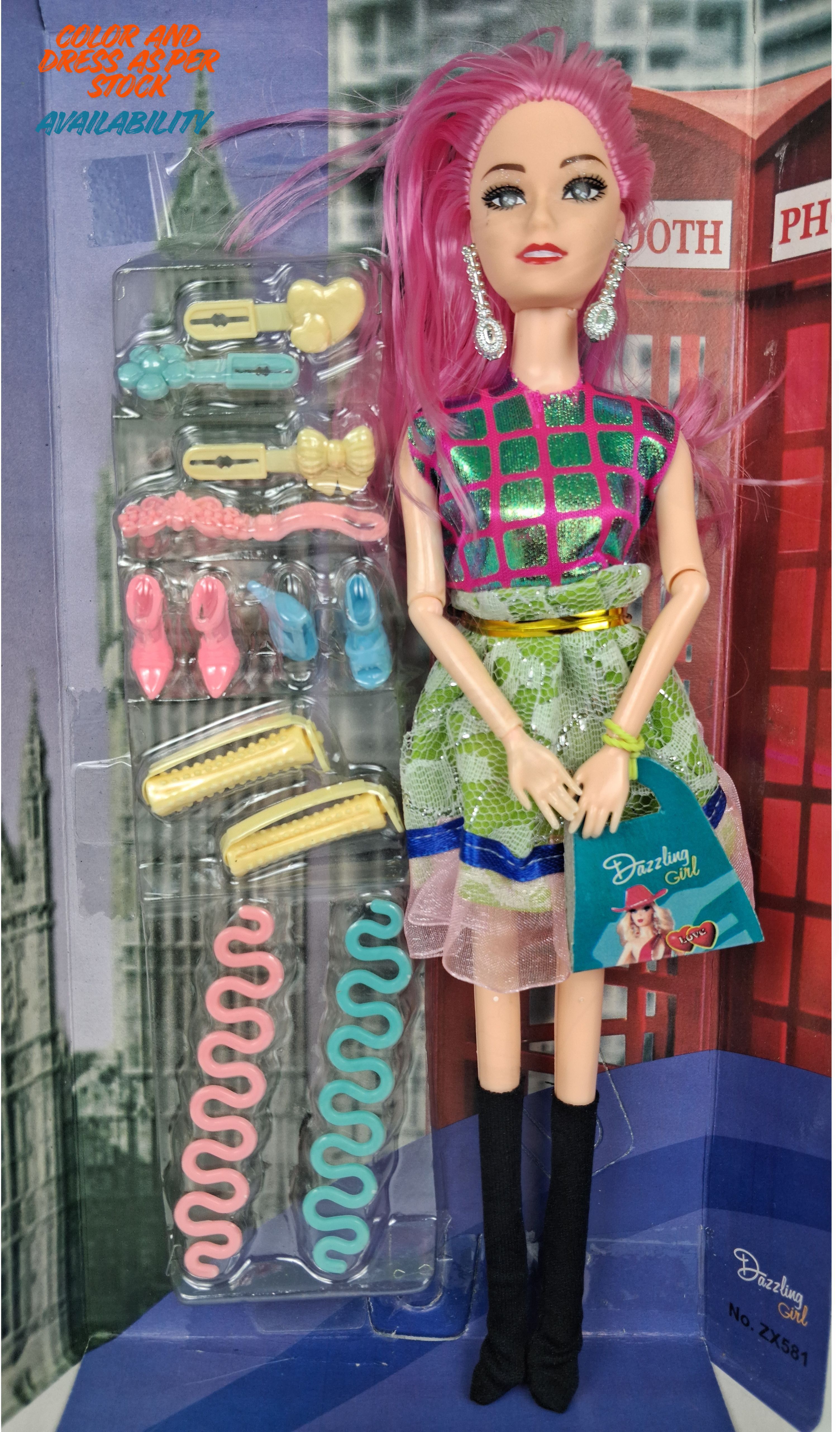 meesaj Dazzling Fashion Doll with Long Hair, Dress & Styling Accessories for Girls-picture-43