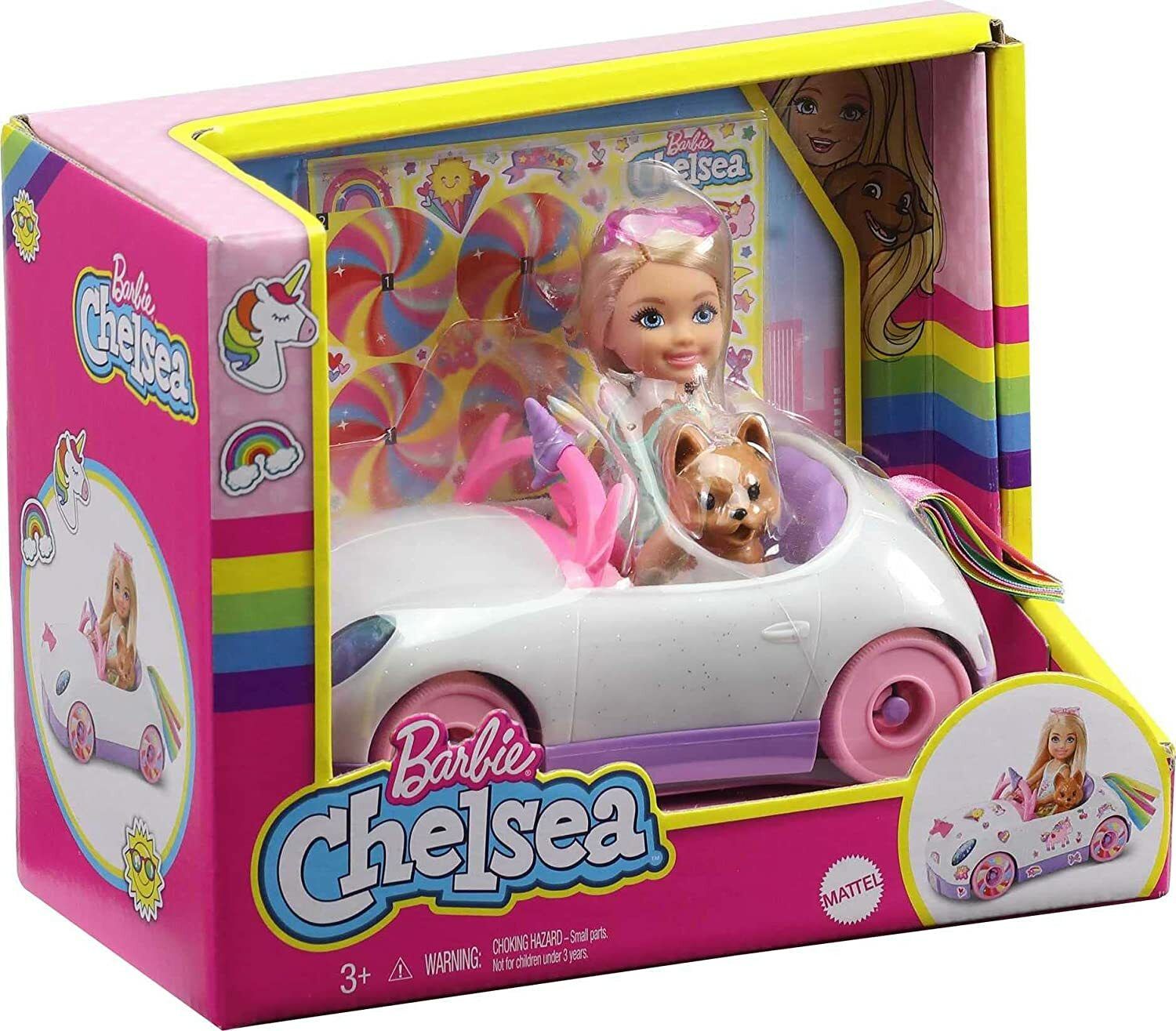 barbie Club Chelsea™ Doll (6-inch Blonde) with Open-Top Rainbow Unicorn-Themed Car-picture-43