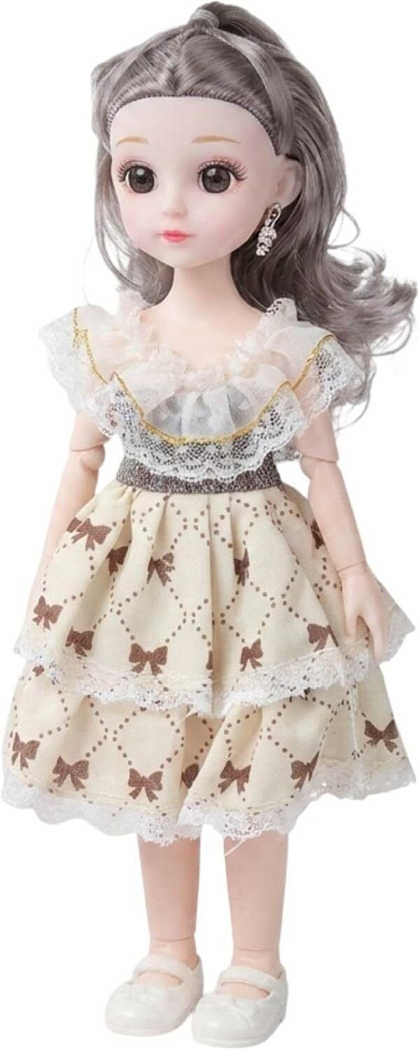 12Inch Princess Fashion Doll Toy for Girls Beautiful Big Eye Doll with Long Hair-image-1