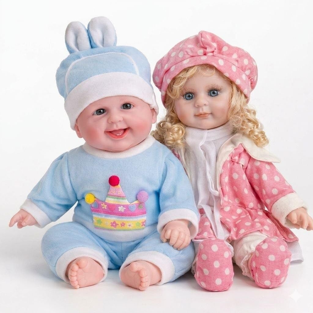 Combo Musical Baby Doll Laughing Boy Stuffed Soft Plush Toy Press bottel-image-39