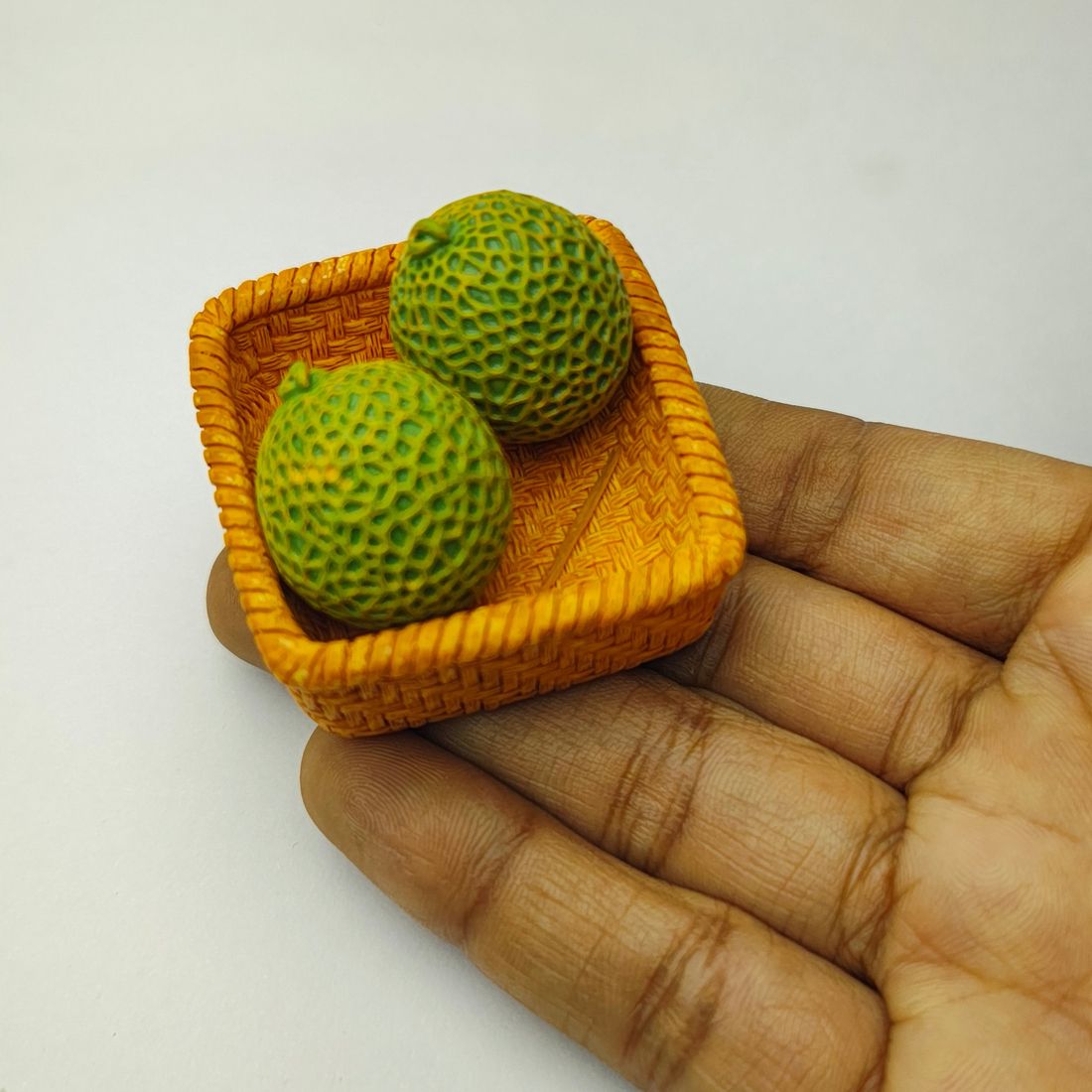 Miniature Melon Basket Dollhouse Kitchen Fruit Accessory-image-44