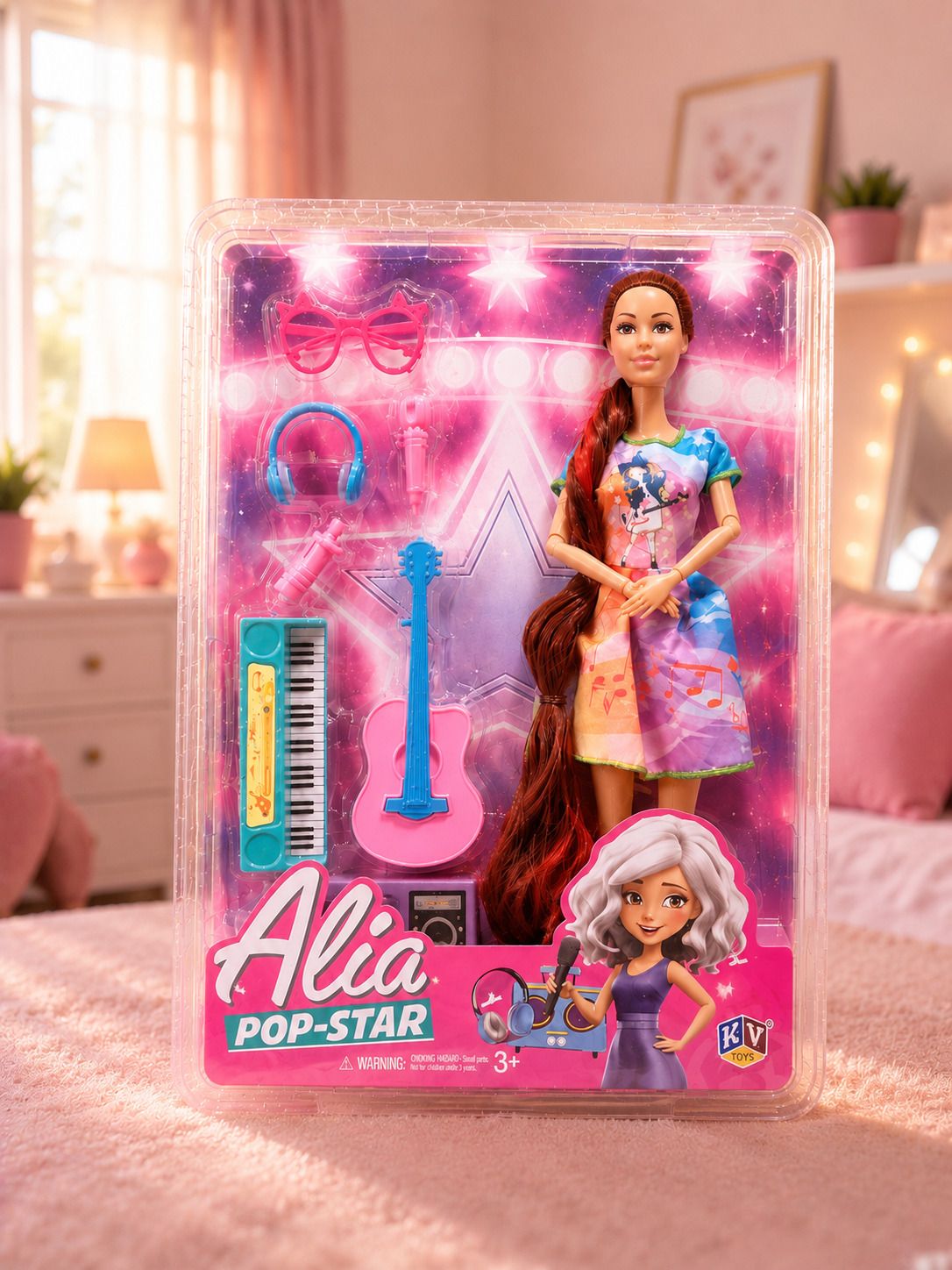 kivora Musical Long Hair Doll for Girls with Guitar, Keyboard & Accessories-picture-48