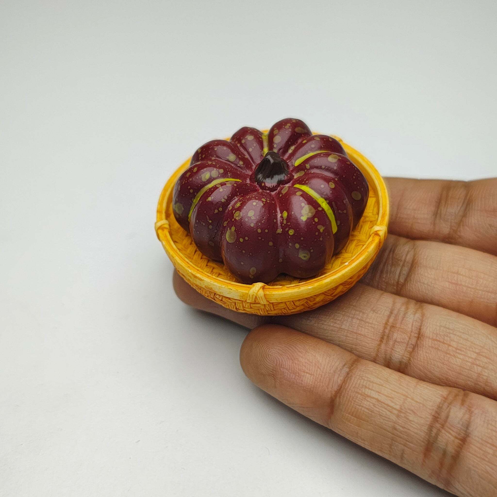 Miniature Mulberry Pumpkin Basket Dollhouse Kitchen Accessories-image-45