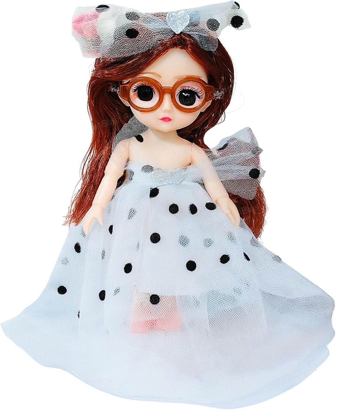 funblast Cute Fashion Doll with Long Hair & Glass, Role Play Toy, Birthday Gift for Kids-picture-37