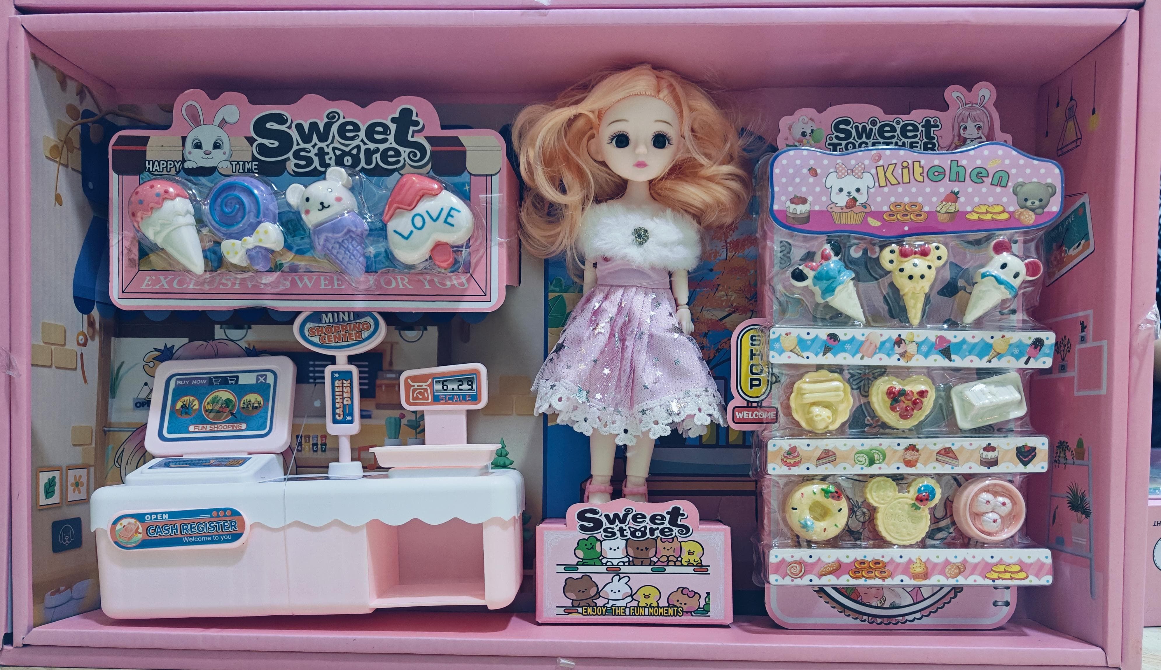 Store Doll Set Toy With Sweet Ice Cream Shop Toys for Kids