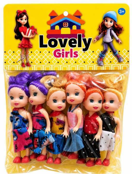 little toys Cute Sister Dolls With Beautiful Hair multi pack of 6PCS-image-19