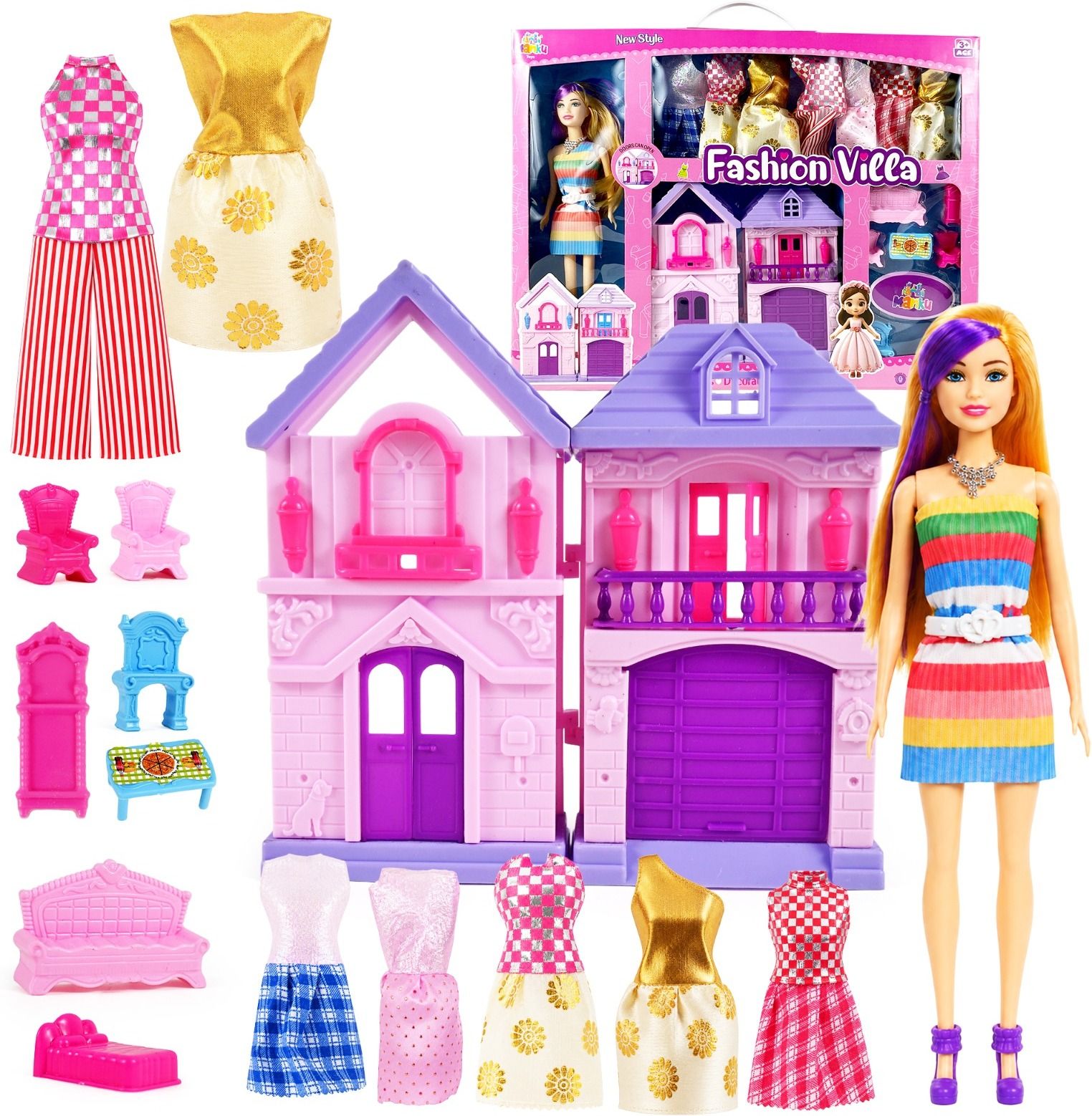 manku Fashion Villa Princess Playset with Doll-picture-16