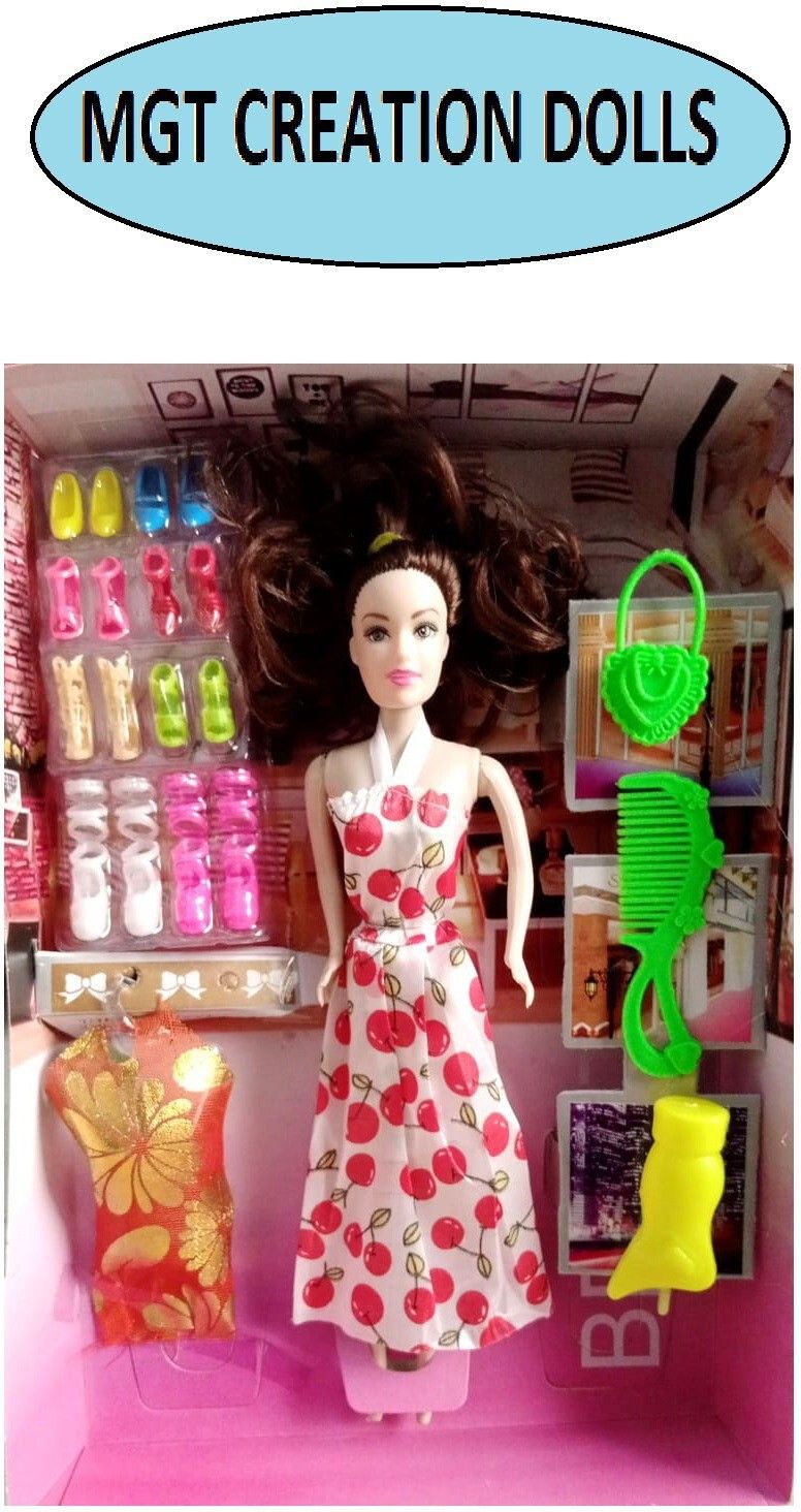 gagan gulshan enterprises Durable Fashion Doll Beautiful Doll Toy Set with Movable Joints and Other Ornaments for Girls | Baby Kids Dream House Adventures (Color and Design May Vary) Pack of 1-picture-34