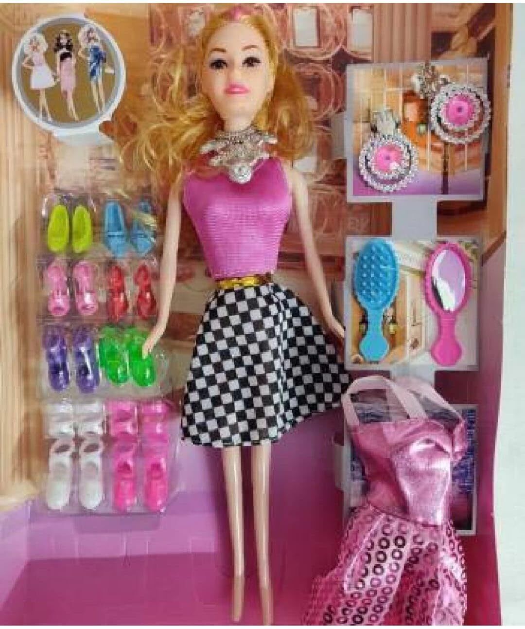 Fashion Doll with Dress & Shoe Collection Stylish Doll with Removable Outfits-image-27