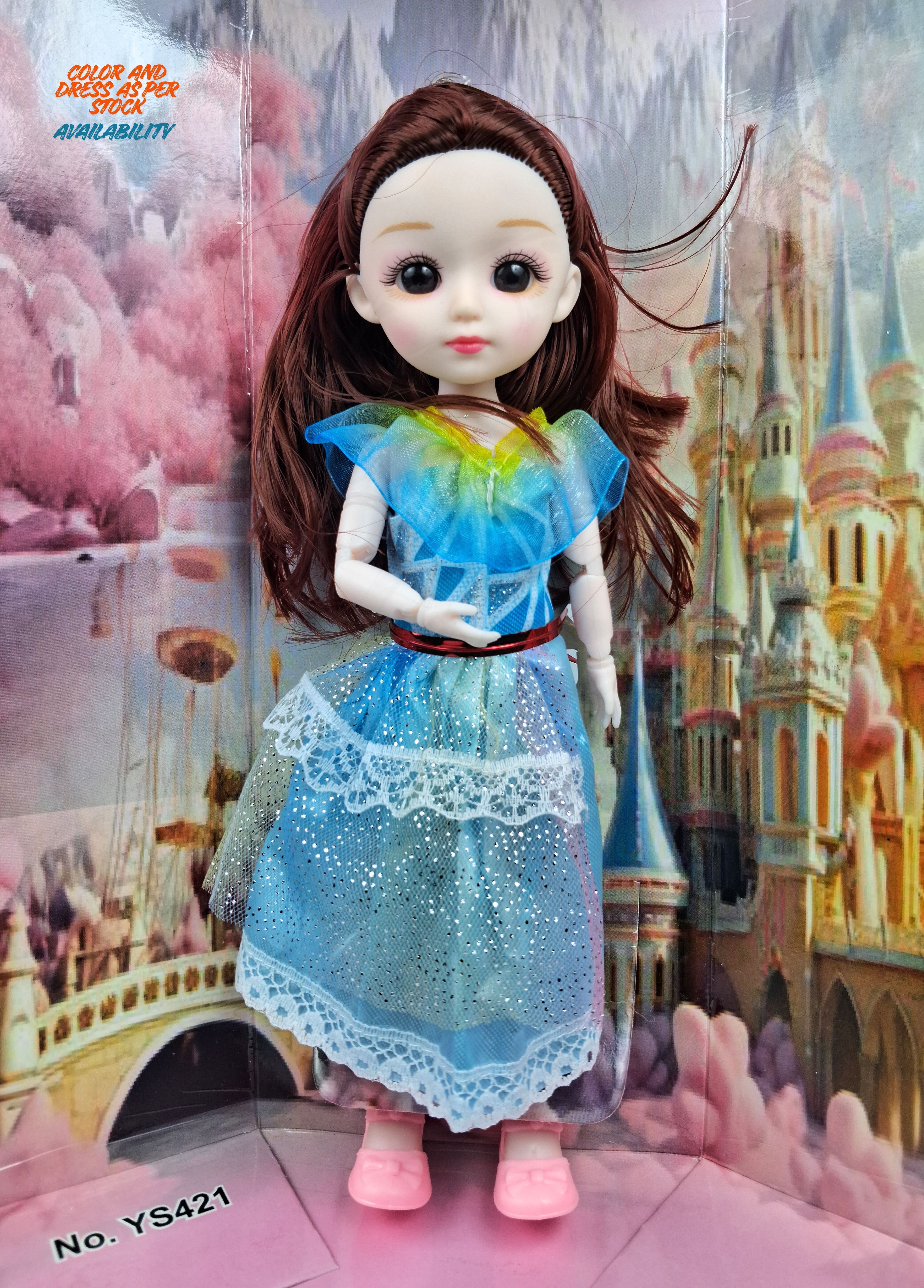meesaj Mahi Girls Princess Doll in Blue Gown – Cute Fully Movable Toy for Kids 3+-picture-35