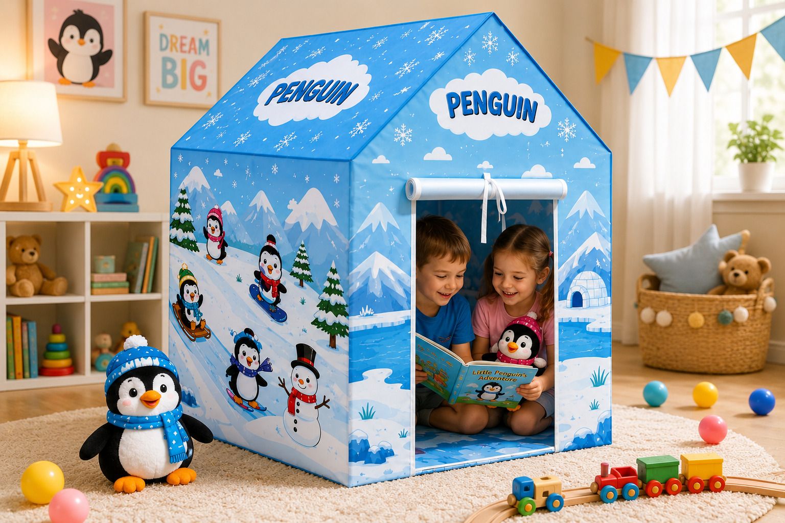 calispo Snow Penguin Kids Playhouse Tent – Easy Setup & Storage-picture-43