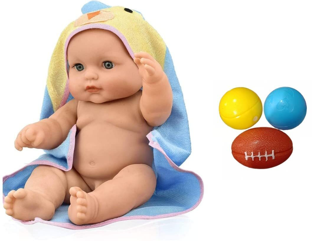 yaah creation movable Towel BABY with three squeezy Ball Without Battery image 1