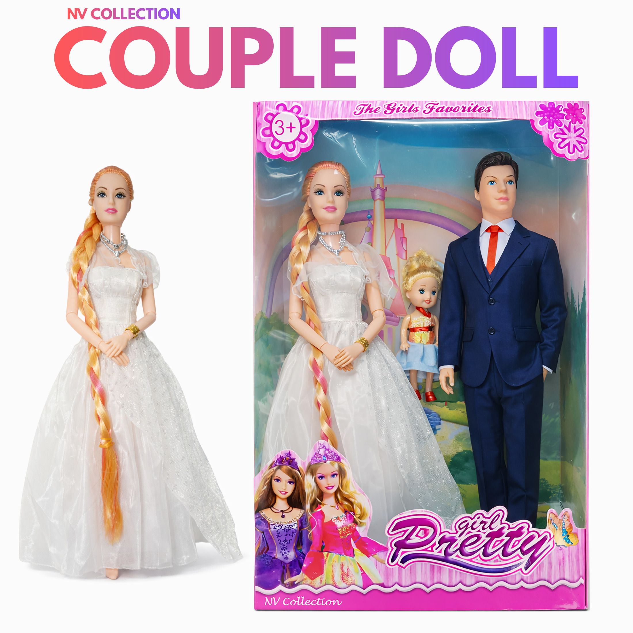 nv collection Family Fun Doll Set with Couple and Infant Accessories-picture-47