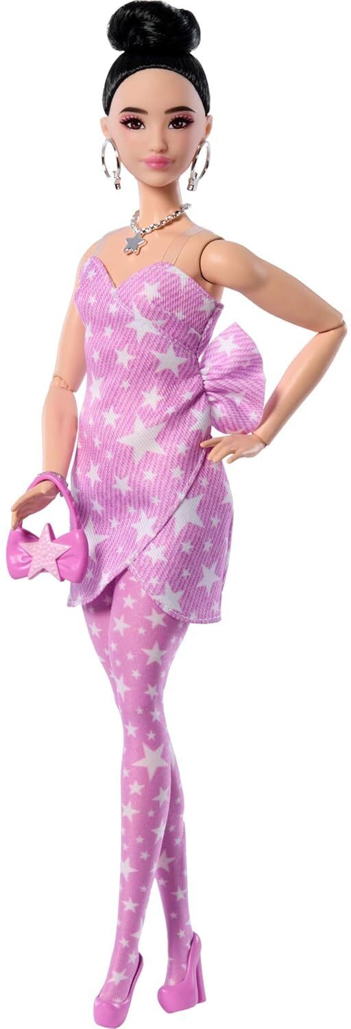 Deluxe Style Doll #11 in Pink Denim Dress with Printed Stars-image-3